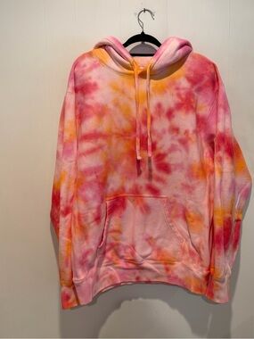 Independent Trading Company pink orange tie-dye hoodie Size XL NWOT